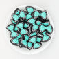 Cow Print Bow Silicone Focal Beads Pink Light Pink Green 20pcs - Green