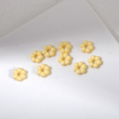 Floral Flower Shape 8mm Acrylic Spacer Beads 50pcs 14