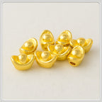 Ingot Metal Beads 11mm Golden 3D Design 50pcs 2