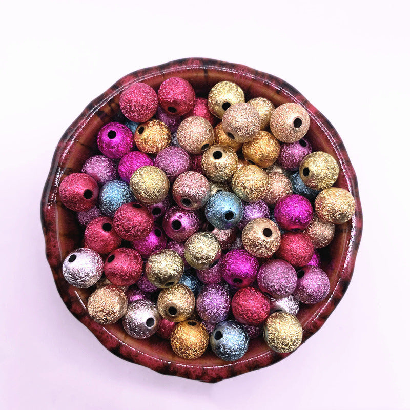 Spray Painted Acrylic Beads 4-12mm Matte Metallic Textured Finish