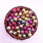 Spray Painted Acrylic Beads 4-12mm Matte Metallic Textured Finish