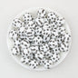 15mm Black and White Printed Round Silicone Beads 50pcs - Pattern 3