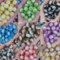 Dual Color Imitation Pearl Waxberry Resin Beads 16mm Glossy Bubblegum 10pcs