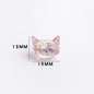 Cat Shaped 15mm Glass Beads Sparkling Reflective Surface 10pcs 8
