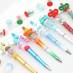 3D Christmas Glitter Bottle Silicone Focal Beads 20pcs