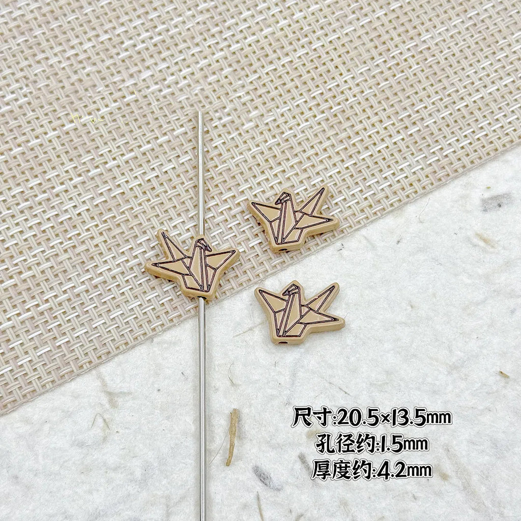 Folded Paper Crane Metal Beads 20mm Spray Painted Colorful Alloy 21