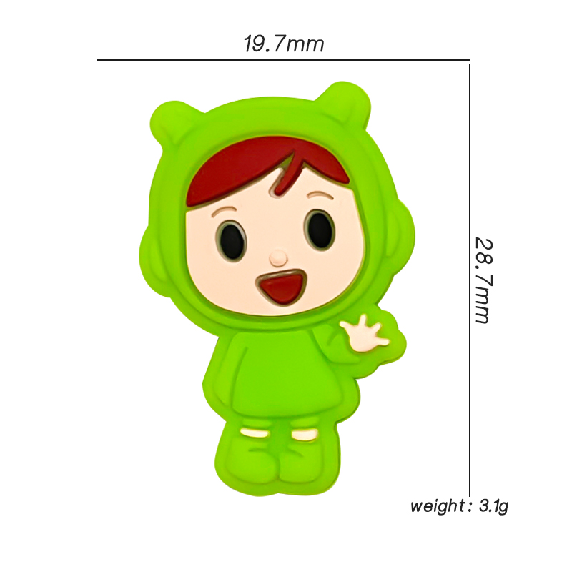 Silicone Focal Beads Baby Smiling Face Wearing Hooded Outfit 20pcs