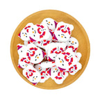 Silicone Focal Beads Wishing Snowman Purple Red Stripes 20pcs 2
