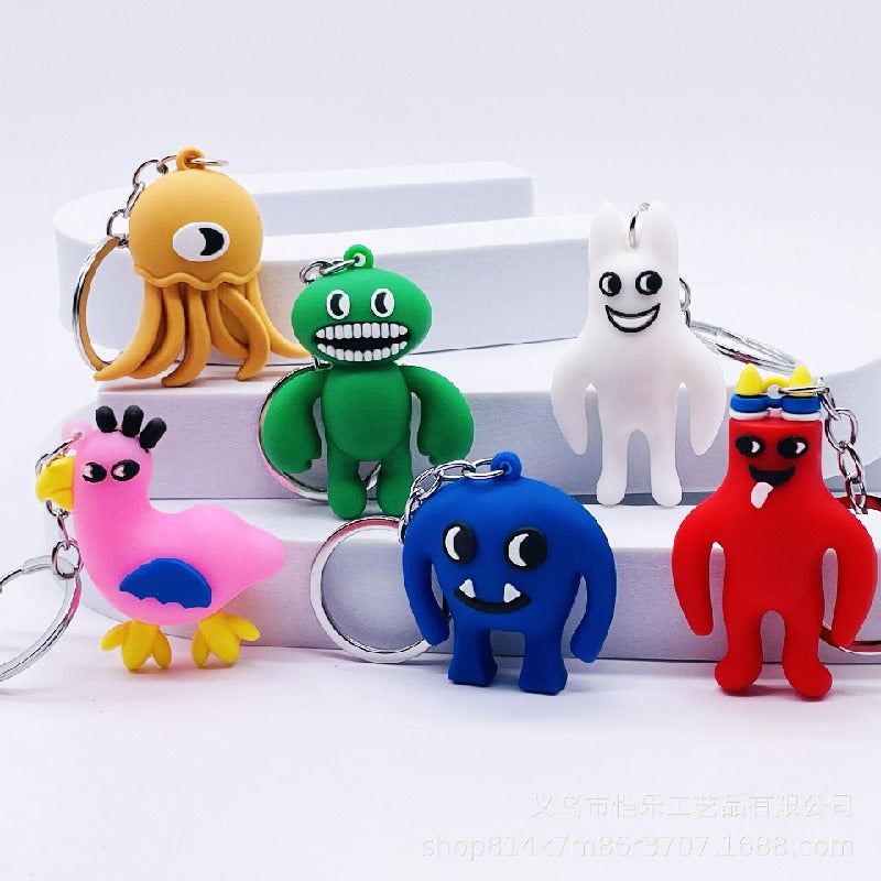 Soft Rubber Cartoon Monster Keychain Colorful Garten Of Banban Plush