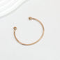 Beadable Bracelet Titanium Steel Electroplated C-Shaped Open Bangle - Small-Rose gold