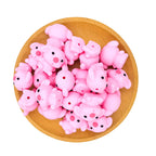 Silicone 3D Focal Beads Pig Sitting Pose 2