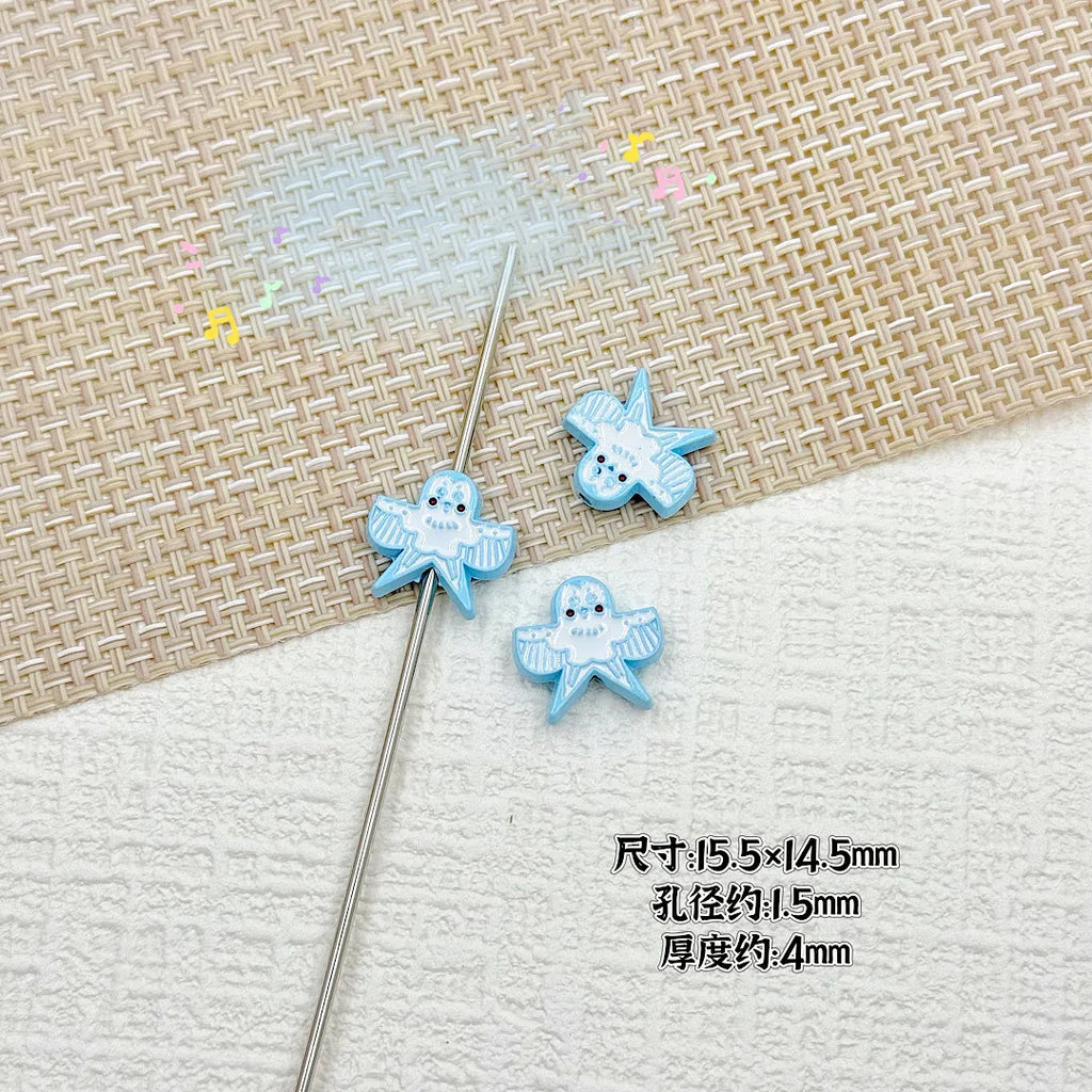 Baking Painted Poker Metal Beads 15mm Colorful Whimsical Design 10pcs 5
