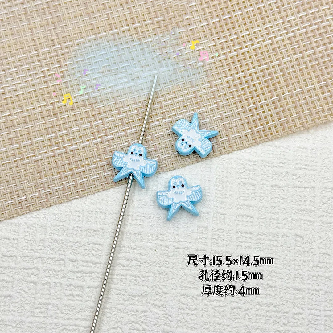 Baking Painted Poker Metal Beads 15mm Colorful Whimsical Design 10pcs 5