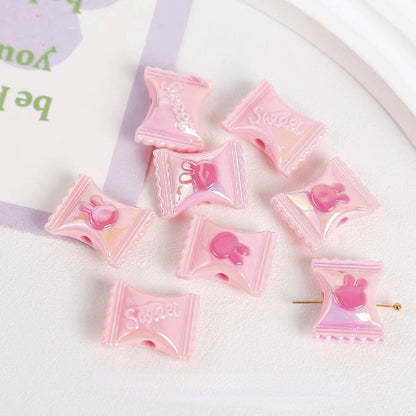 Rabbit Candy Acrylic Beads 11x21mm Glossy Pastel Colors 10pcs 4