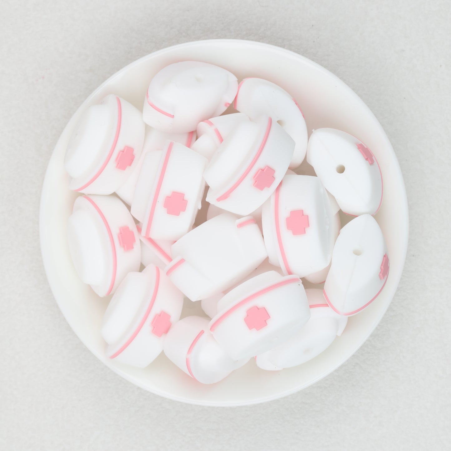3D Colorful 3D Nurse Cap Silicone Focal Beads 20 Pcs 4