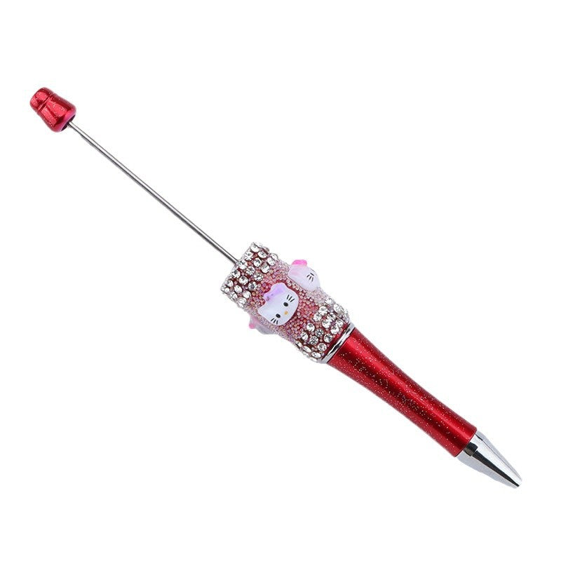 Beadable Pen with Kitty and Rhinestone  5