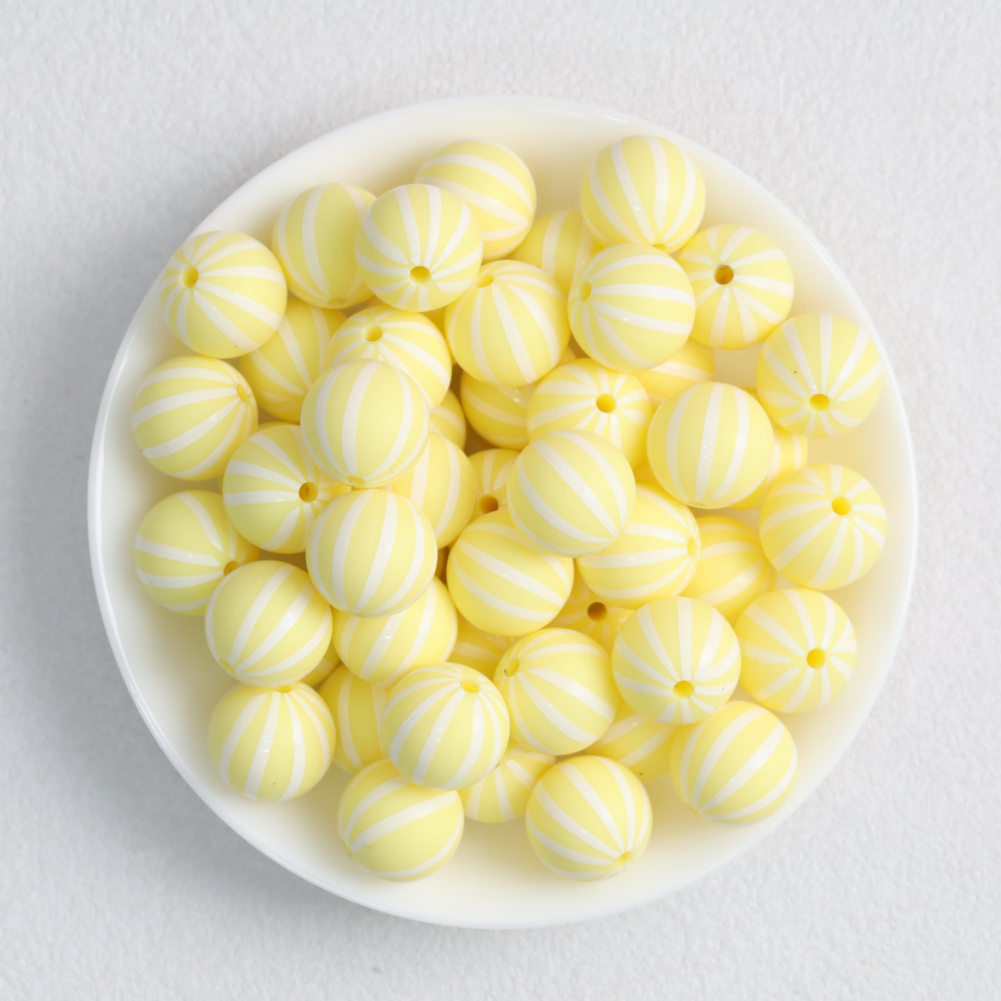 Striped 15mm Priented Round Silicone Beads Balloon Design 50pcs 3