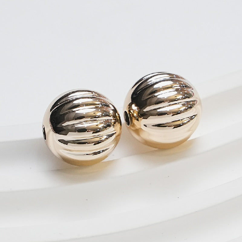 Plated Pumpkin Acrylic Beads 14mm Glossy Metallic Colors 50pcs 9