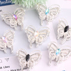 Alloy Butterfly Rhinestone Beads 31x30x11mm 3pcs