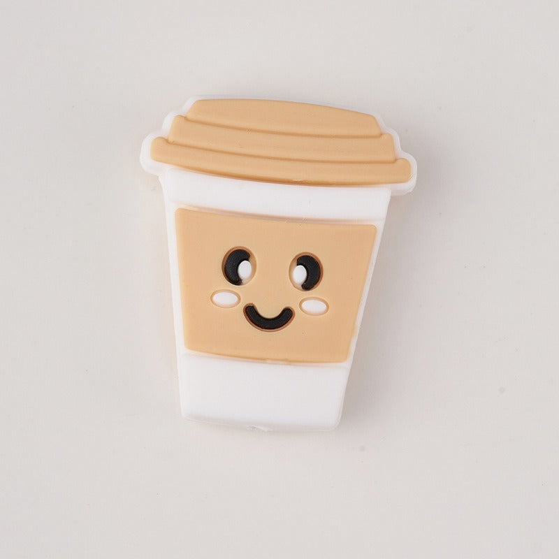 Silicone Focal Beads Smile Cup Smiling Face Coffee Cup 10pcs 4