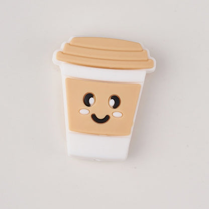 Silicone Focal Beads Smile Cup Smiling Face Coffee Cup 10pcs 4