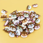 Silicone 3D Focal Beads Cartoon Colored Animals Pastel Ears 20pcs