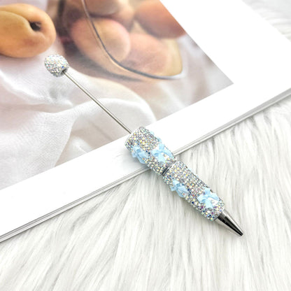 Beadable Pen with Rhinestone Bow Decoration 14
