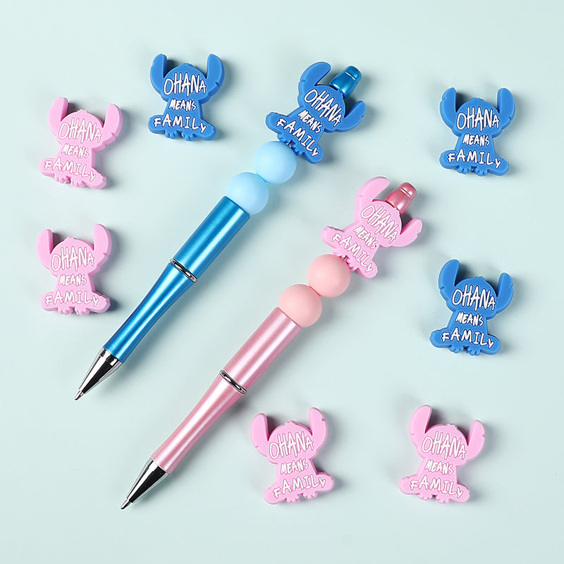 Silicone Focal Beads Stitch Character Front View 20pcs 8