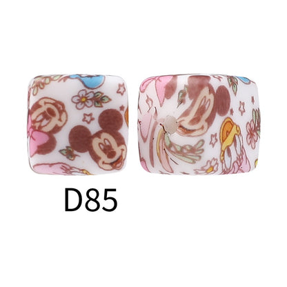 15mm Silicone Beads Disney Character Mix Mickey Stitch Winnie 50pcs 12