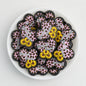Silicone Focal Beads Blessed Mama Heart with Sunflower Cluster 20pcs