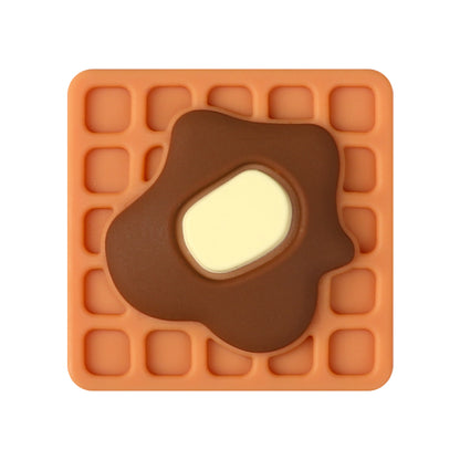 Silicone Focal Beads Vanilla Flavored Waffles Round and Heart Shapes 20pcs 10