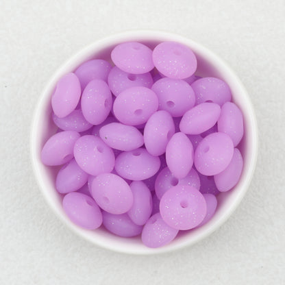 12mm Glitter Silicone Round Spacer Beads Assorted Colors 50pcs 2