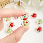 Dopamine-Themed Flower Glass Beads 14mm 10pcs 3