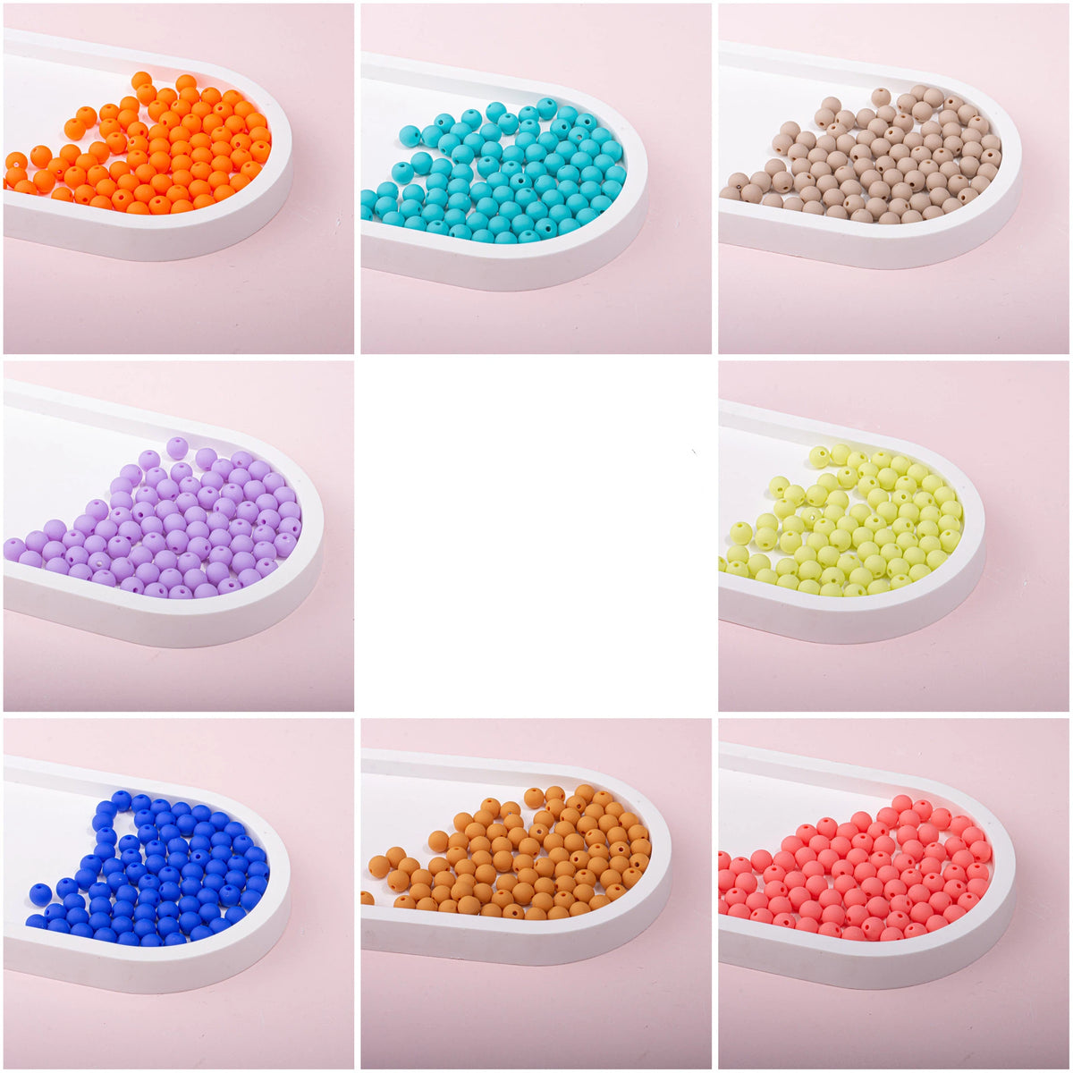 Rubberized Round Acrylic Beads 12mm Solid Color Matte Finish