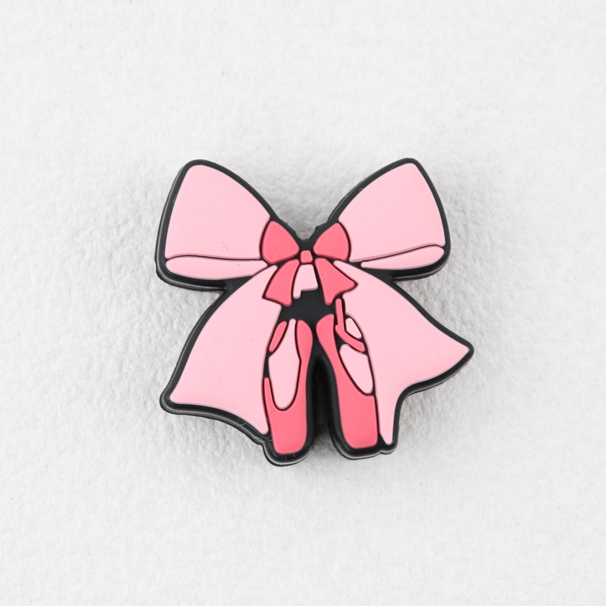 Pink Bow Ballet Shoe Silicone Focal Beads 20pcs 2
