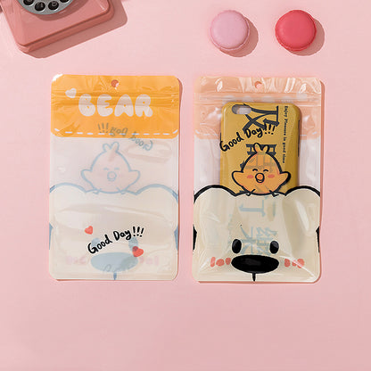 Cartoon Bear Print Zip Lock Plastic Bags 13x21cm Top Seal 10pcs 7