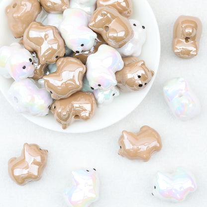 Cute Dog Acrylic Focal Beads 22mm 10pcs