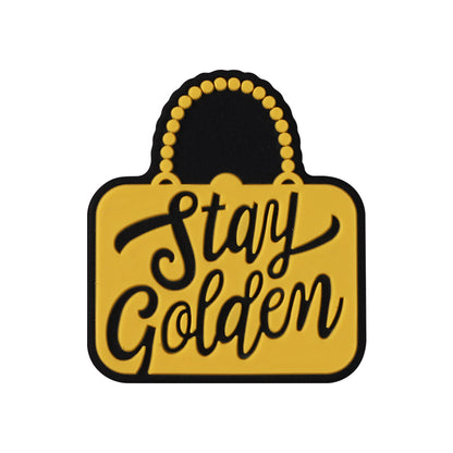 Silicone Focal Beads The Golden Girl Retro Black and Gold Designs 20pcs 13