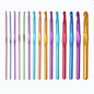 Aluminium Oxide Crochet Needles Variety of Sizes Rainbow Metallic 10pcs