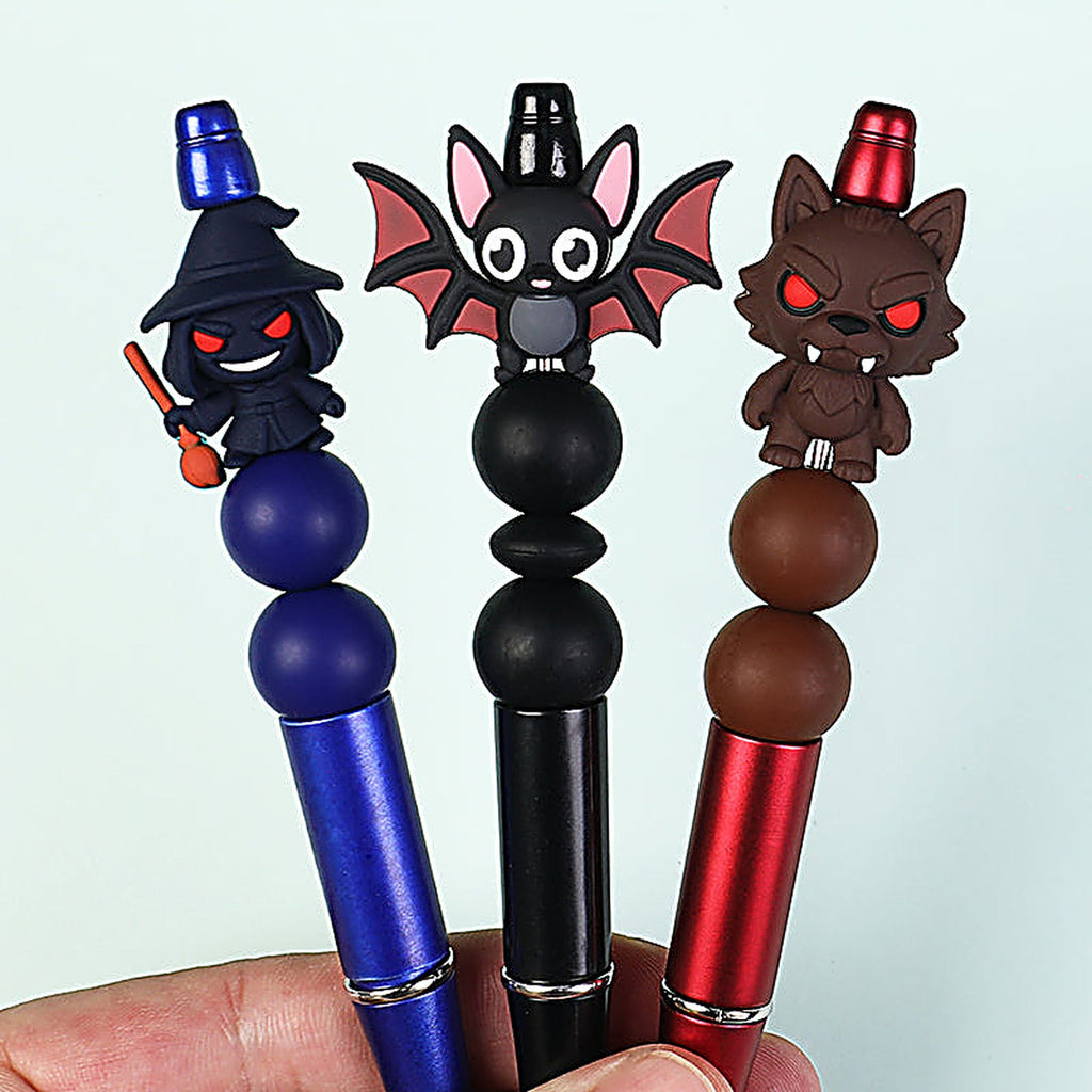 Silicone Halloween 3D Focal Beads Spooky Characters 20pcs