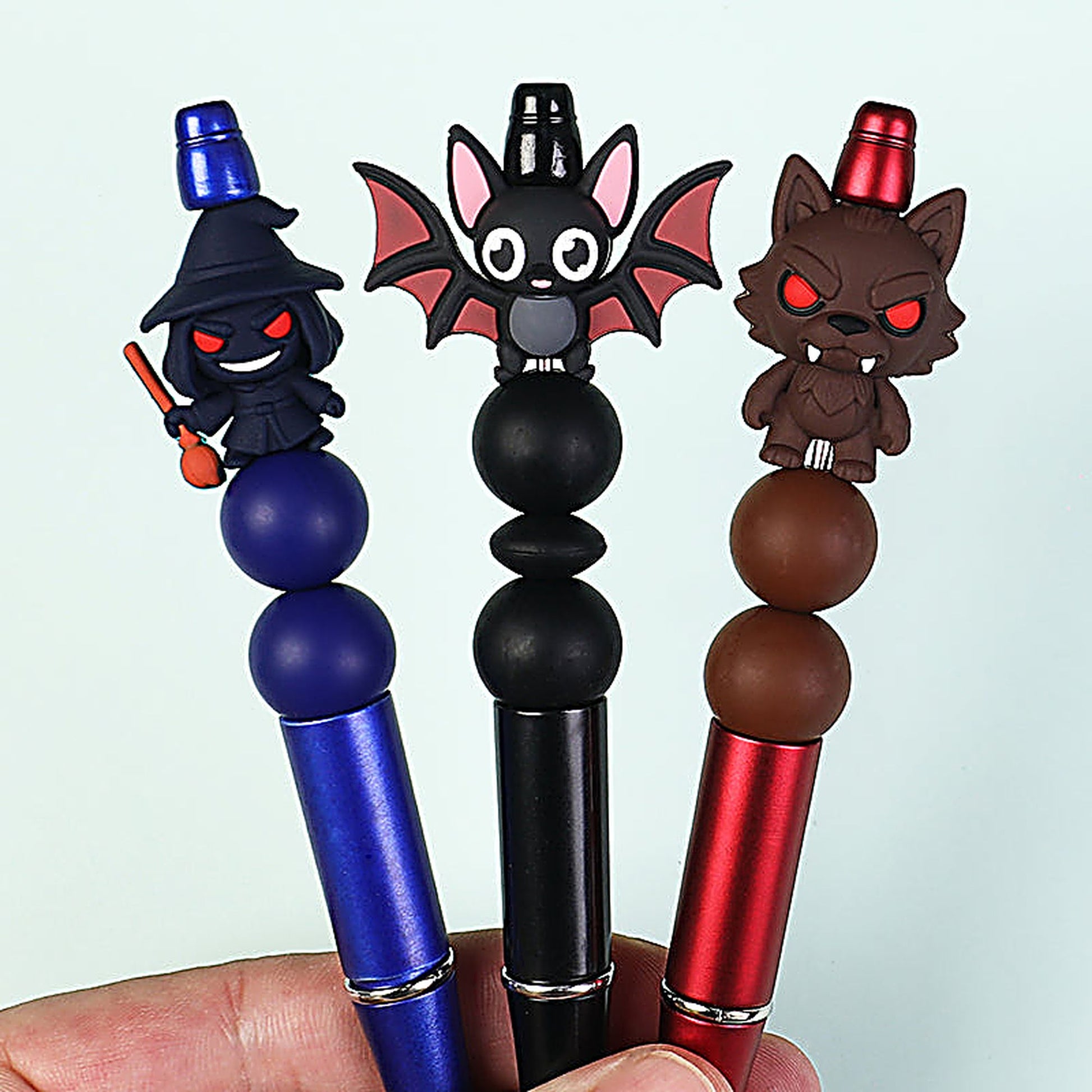 Silicone Halloween 3D Focal Beads Spooky Characters 20pcs