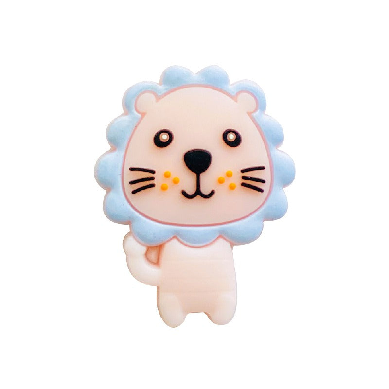 Silicone Focal Beads Lion Pastel Mane Animal Faces 20pcs 5