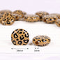 Vintage Flat Resin Beads 24mm Leopard Pattern Brown 10pcs 3