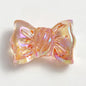Transparent Bow Knot Acrylic Beads 14x26mm Iridescent 50pcs 13