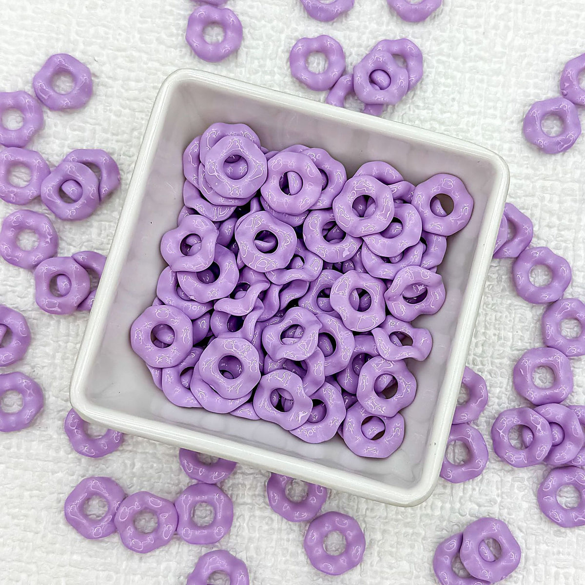 Acrylic Wavy Spacer Beads 12mm Baking Painted Colorful 50pcs - Purple