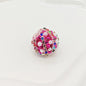 Wavy Rhinestone Beads 18mm Bubblegum Acrylic Multicolor 4pcs 13