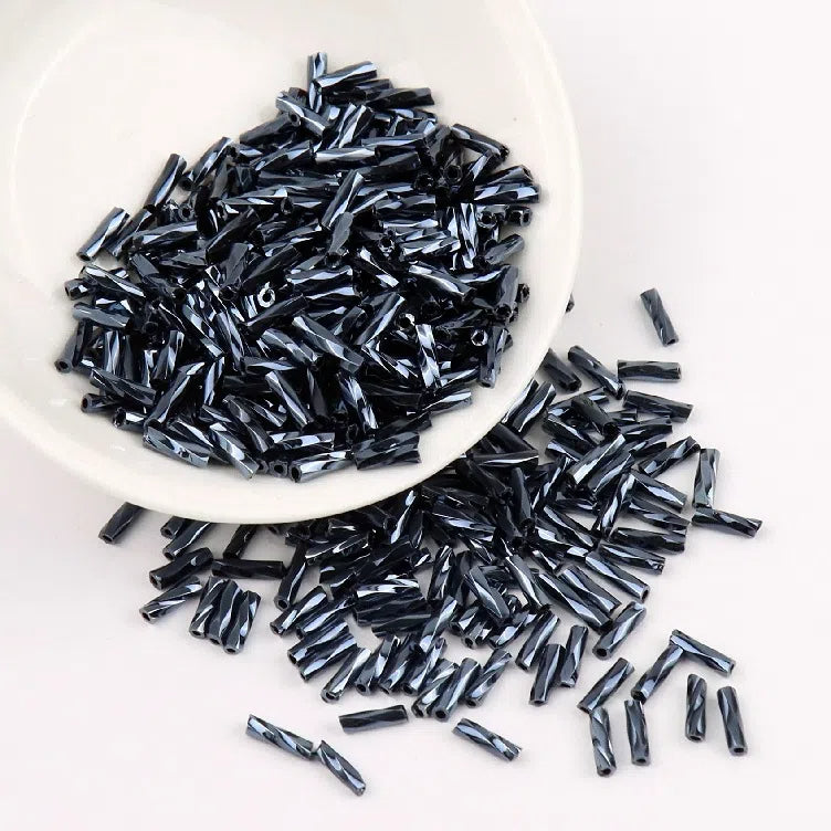 Plating Metallic Color Twisted Bugle Glass Beads 6mm 2500pcs 16