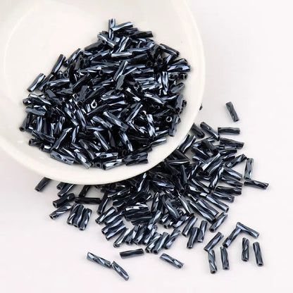 Plating Metallic Color Twisted Bugle Glass Beads 6mm 2500pcs 16