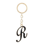 Metal Fashion Letter Keychain Black and Gold Script Design 22