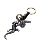 Alloy Gecko Lizard Keychain Antique Silver Vintage Style